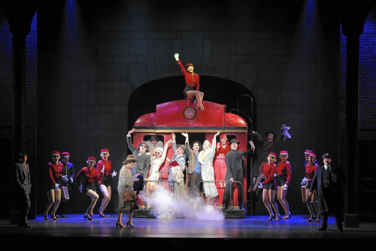 The closing scene of Act 1 in "Bullets Over Broadway" at the Pantages Theatre in Hollywood.