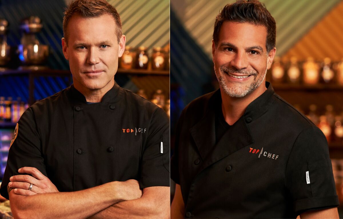 San Diego chefs Brian Malarkey, left, and Angelo Sosa are competing on "Top Chef: All Stars," premiering March 19, 2020, on Bravo network.