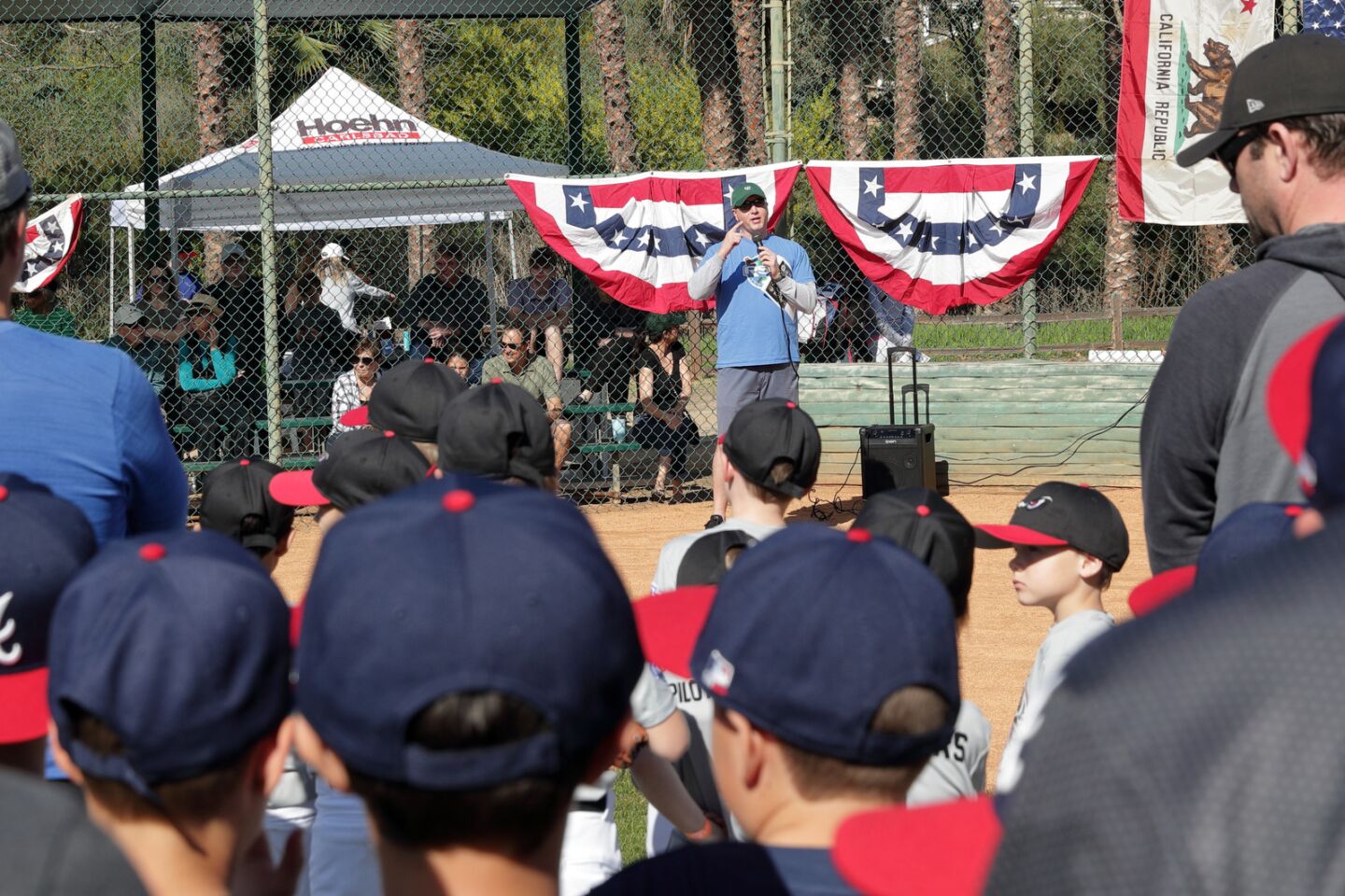 Tyler Seltzer speaks at the 56th anniversary of the RSF Little League