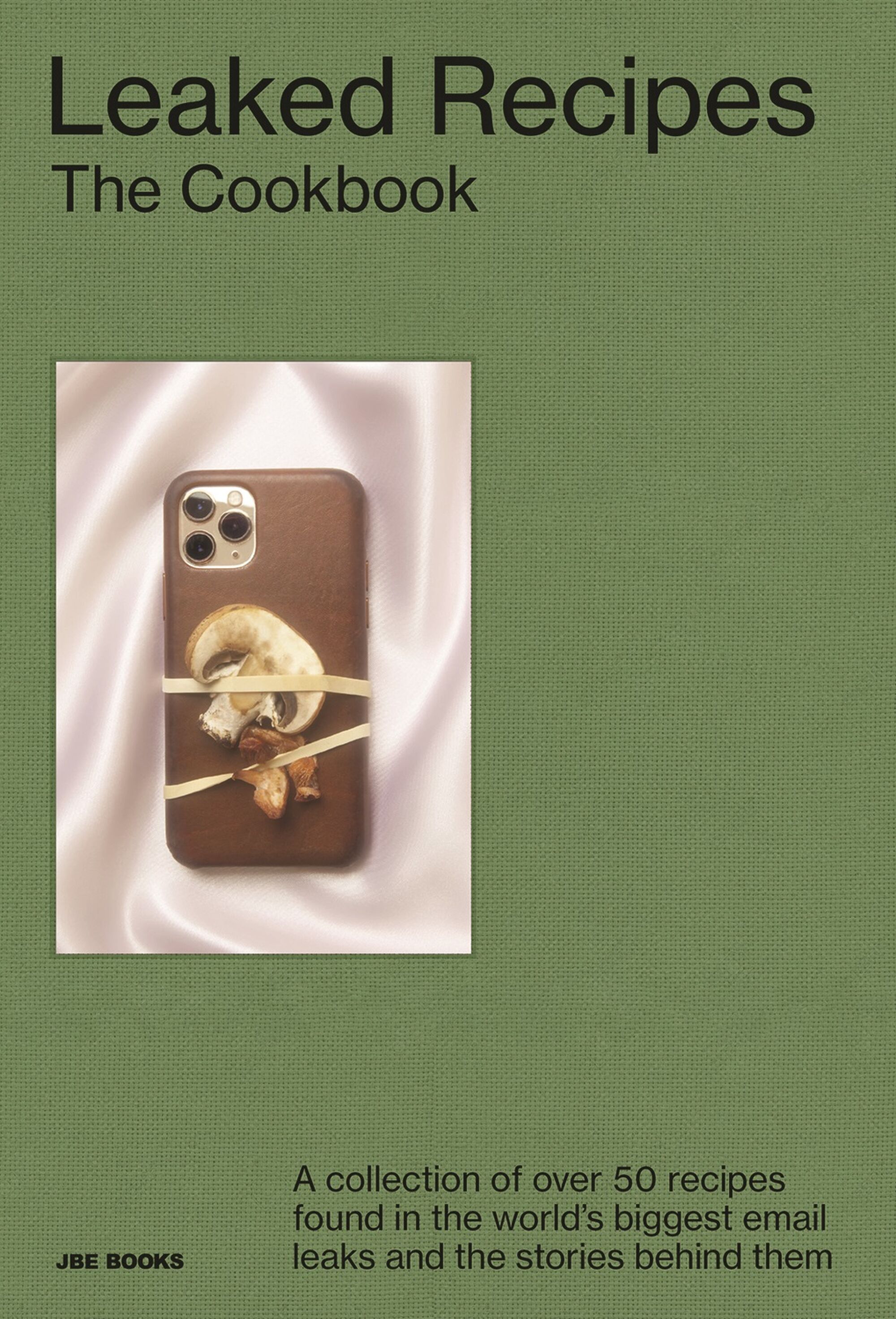 A green book cover with a photo of an iPhone on it
