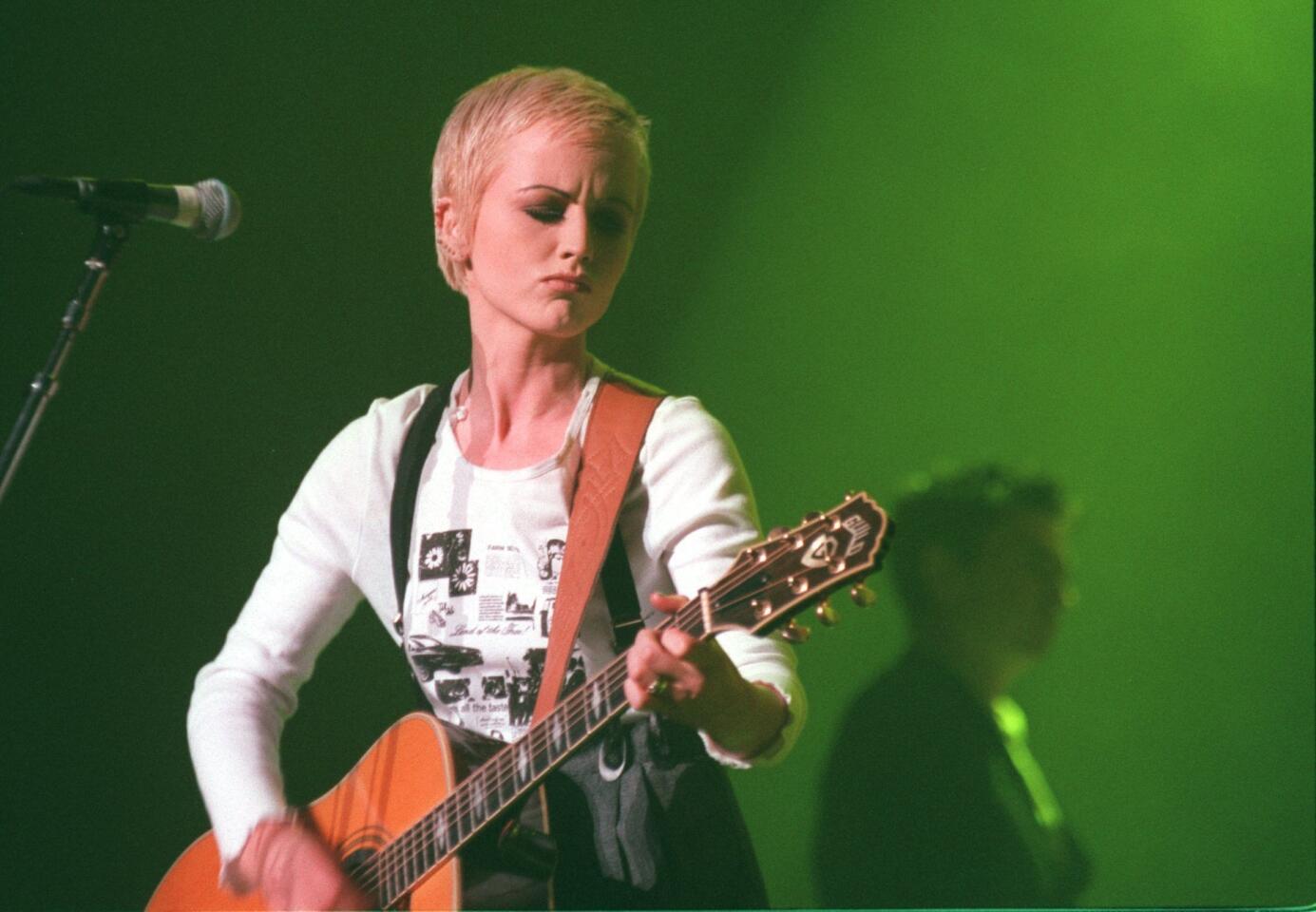 Dolores O'Riordan, the lead singer for the Cranberries, performs at the Wiltern on Nov. 29, 1994.