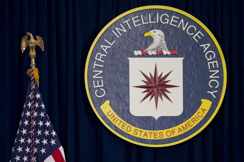 FILE - This April 13, 2016, file photo shows the seal of the Central Intelligence Agency at CIA headquarters in Langley, Va. The CIA says it will create a top-level working group on China as part of a broad U.S. government effort focused on countering Beijing's influence. (AP Photo/Carolyn Kaster, File)