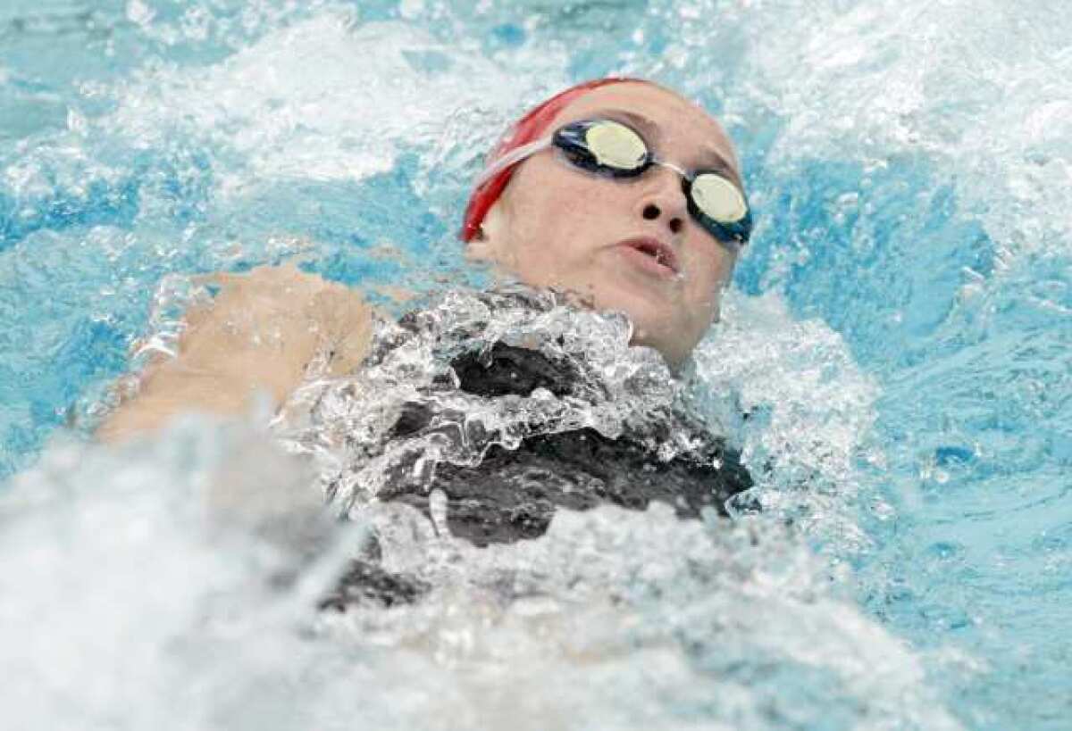 ARCHIVE PHOTO: FSHA's Kirsten Vose participates in the individual medley during a swim meet L.A. Valley College pool in Van Nuys on Tuesday, May 1, 2012.
