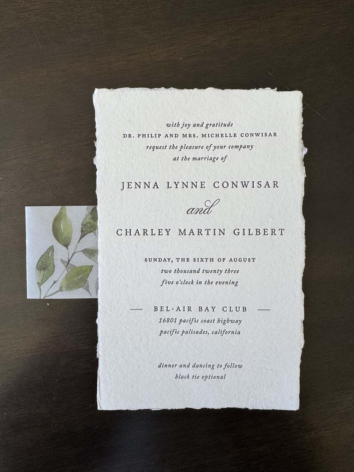 A simple and elegant modern wedding invitation design.