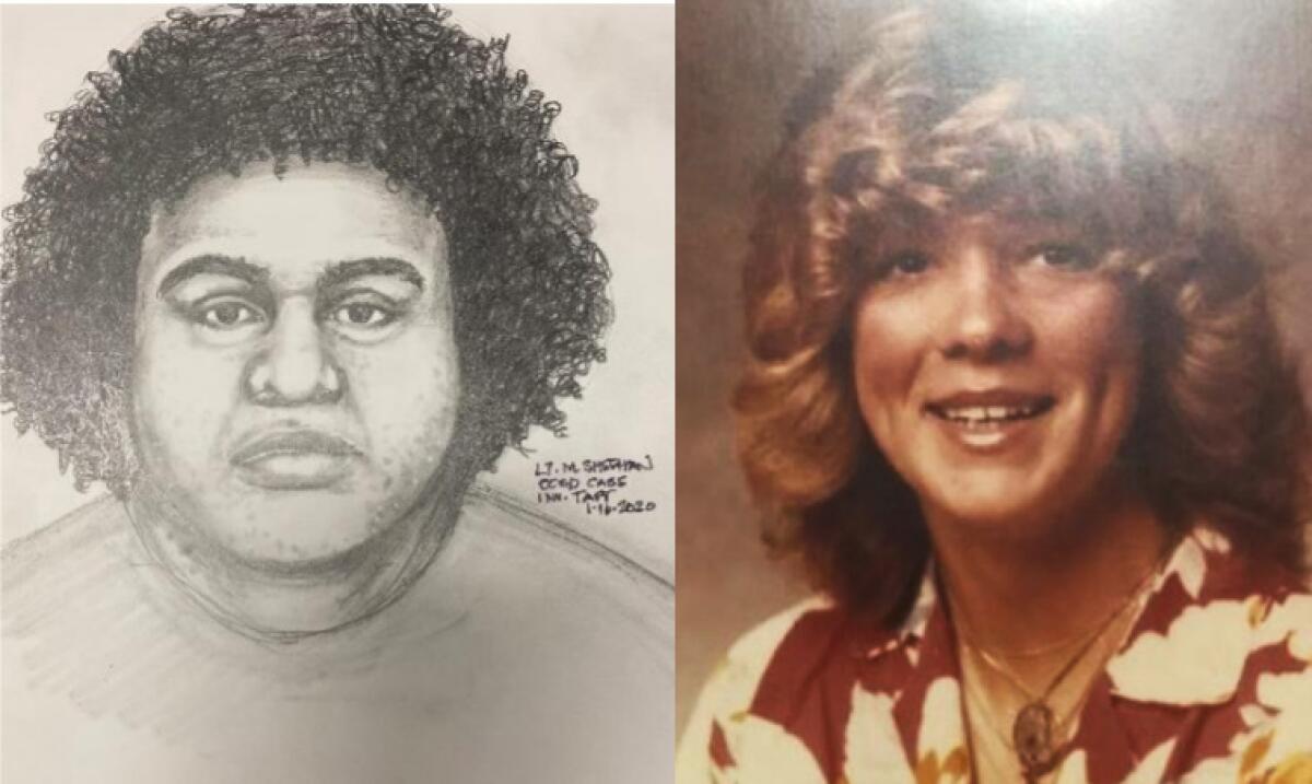 A composite sketch, left, shows a person of interest in the cold case disappearance of Kerry Patterson, 15.