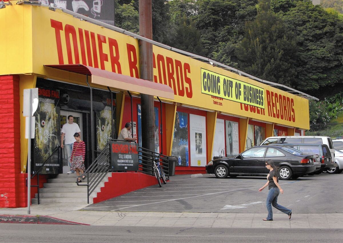 The Tower Records building in West Hollywood was for decades a center of activity in the Sunset Strip's vibrant music scene. The good times ended after Tower filed for bankruptcy in 2006, but Gibson plans to start a new scene that pays tribute to the old one.