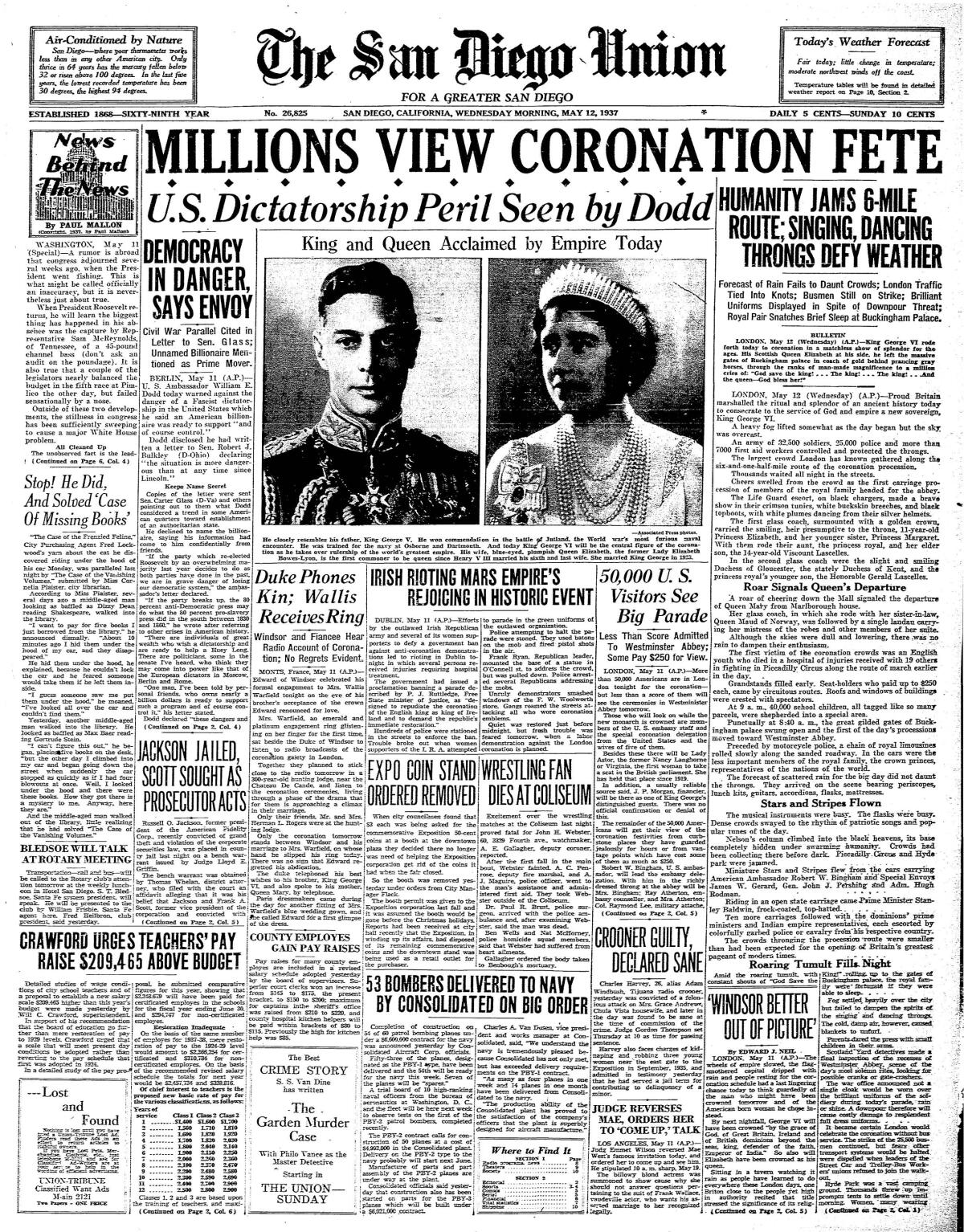 From the Archives: 1937 coronation of George VI marked by pageantry ...