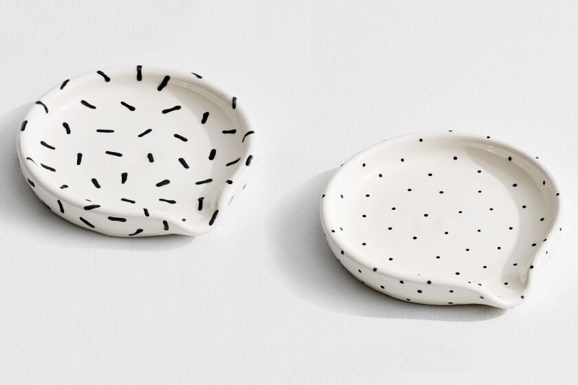 A Mano Patterned Spoon Rests - Polka Dot - West Elm