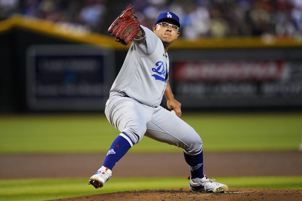 Julio Urías makes statement as Dodgers hold off Diamondbacks - Los Angeles  Times