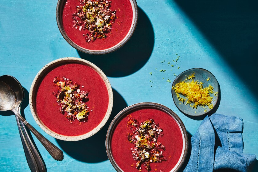 Blackened Borscht with Spicy Feta<br/>Breadcrumbs