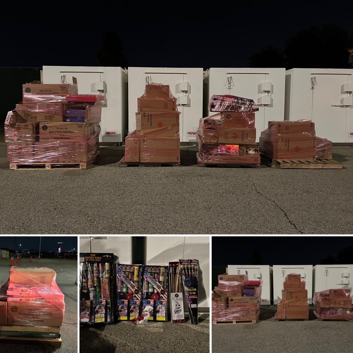 Costa Mesa police confiscated about 2,300 pounds of illegal fireworks on June 8.