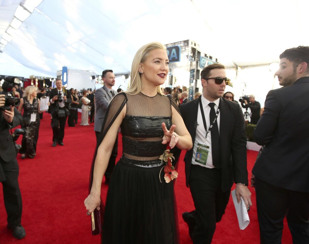 Actress Kate Hudson arrives at the 23rd Screen Actors Guild Awards in Los Angeles