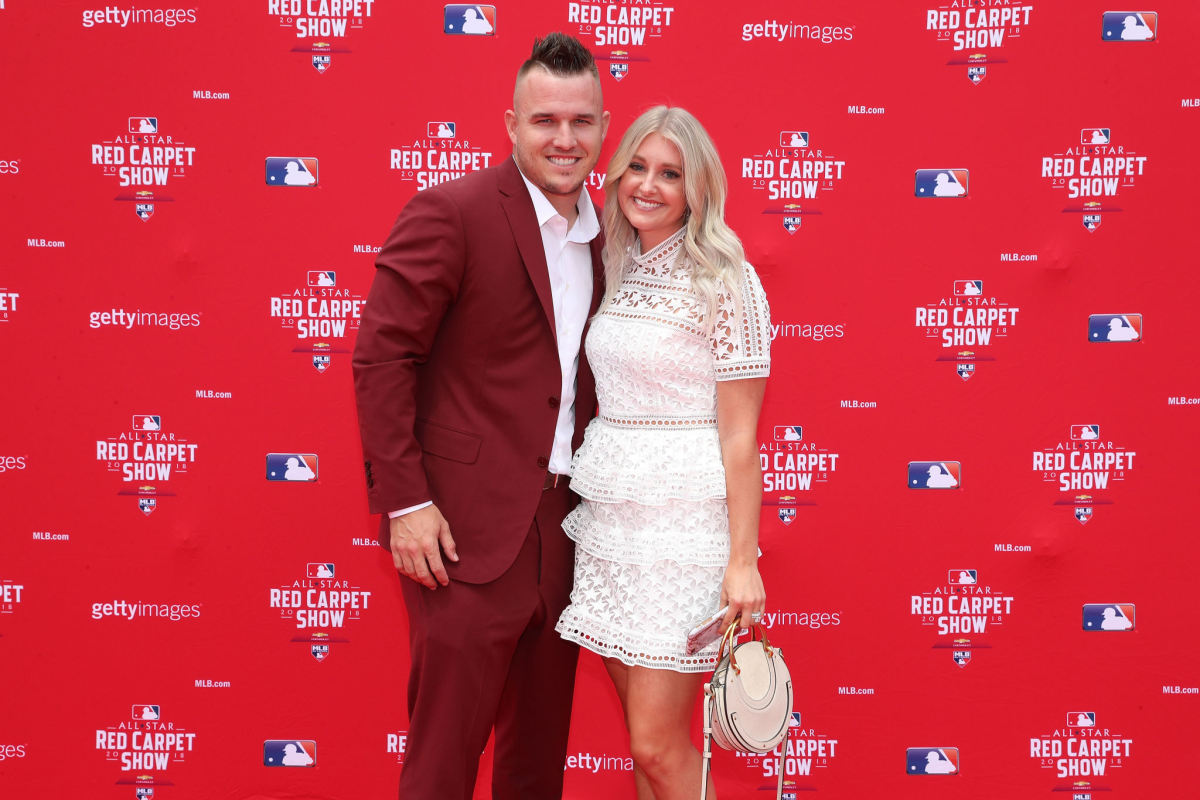 Mike Trout and his wife, Jessica, attend the 89th MLB All-Star game.