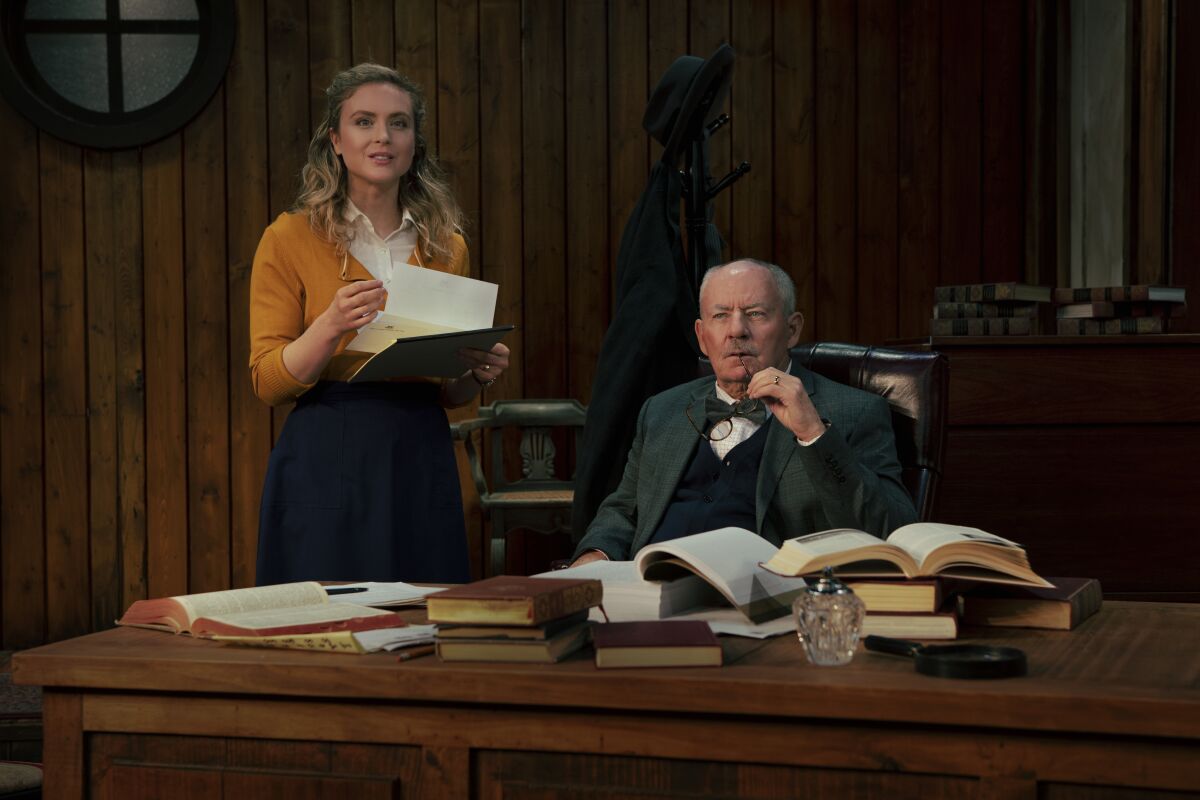 Actors Emily Goss and James Sutorius perform in North Coast Rep’s filmed play “Trying,” which is streaming through April 18.