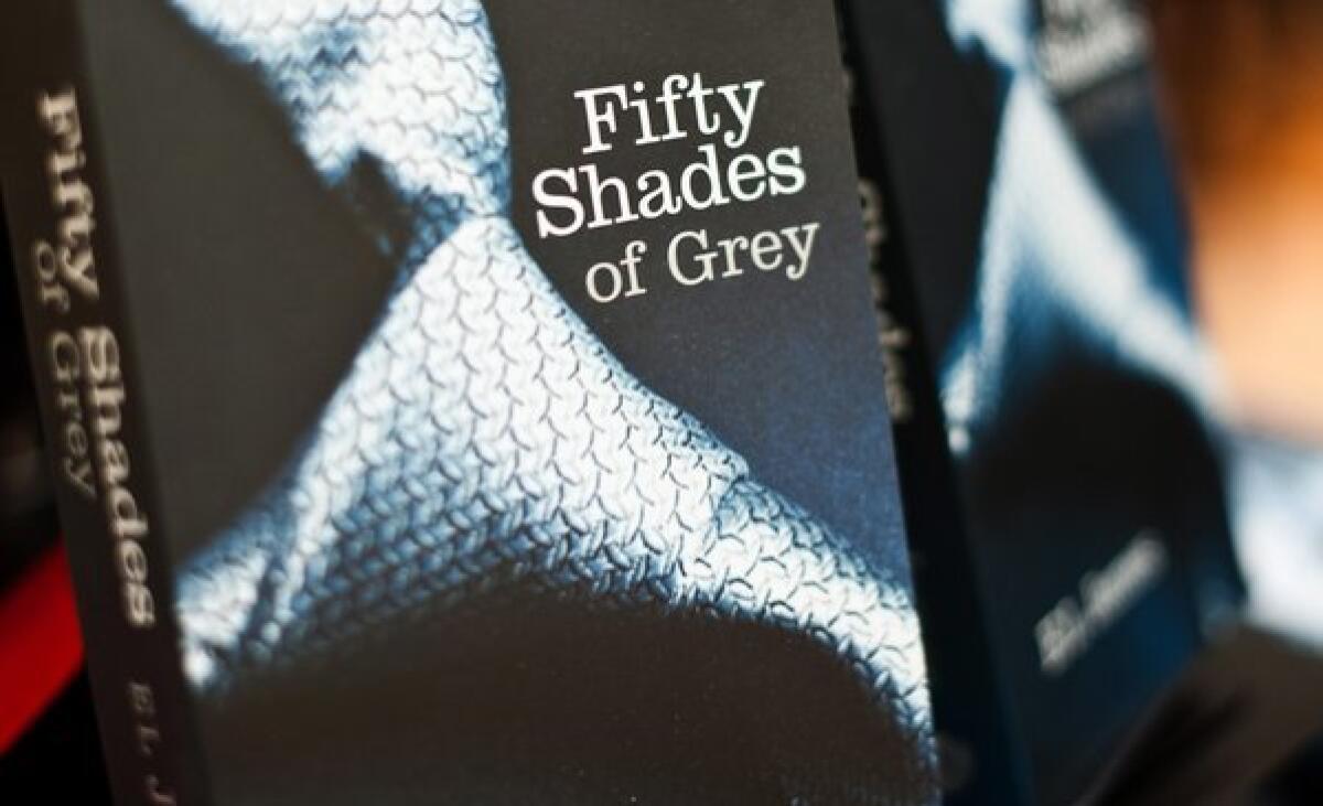 Copies of "Fifty Shades of Grey" are seen on display at a book shop in central London.