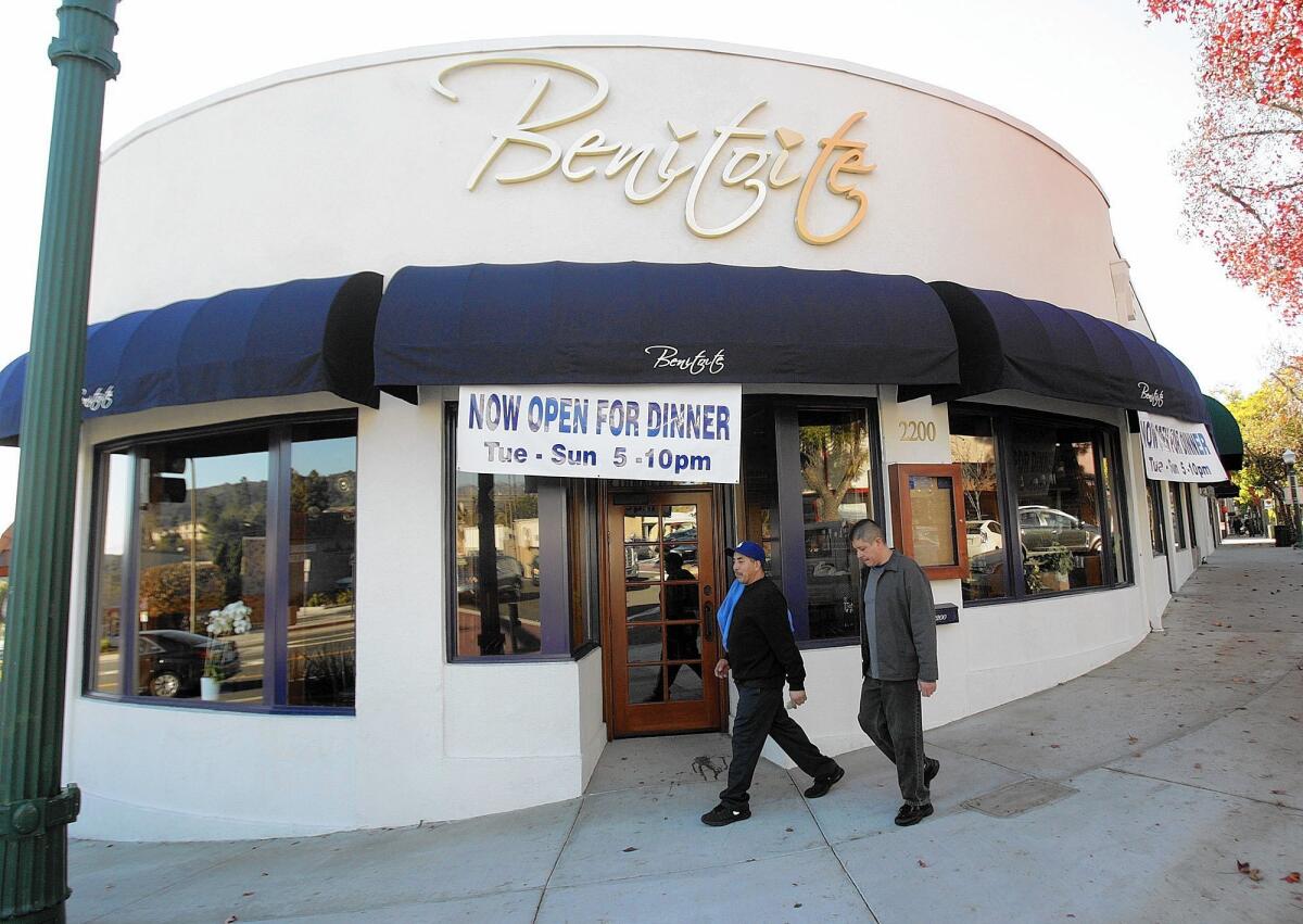 Benitoite in Montrose offers California cuisine with European and Middle Eastern influences.
