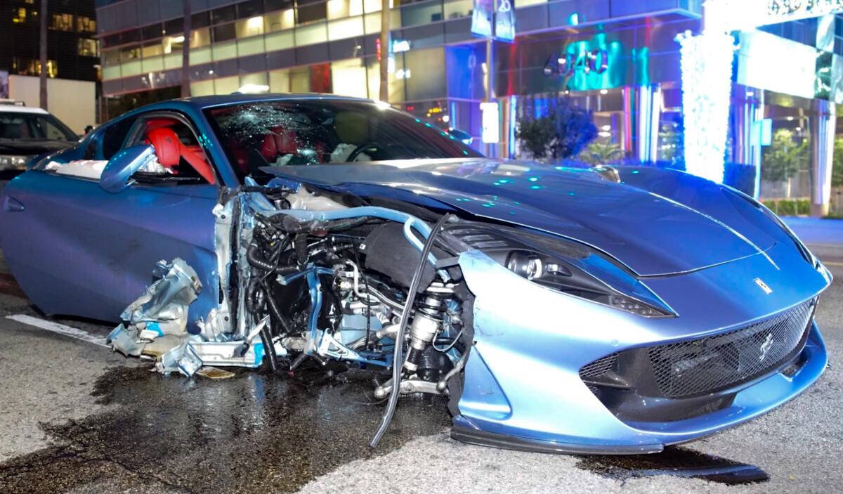 Ferrari believed to be registered to actor Michael B. Jordan involved in collision in Hollywood