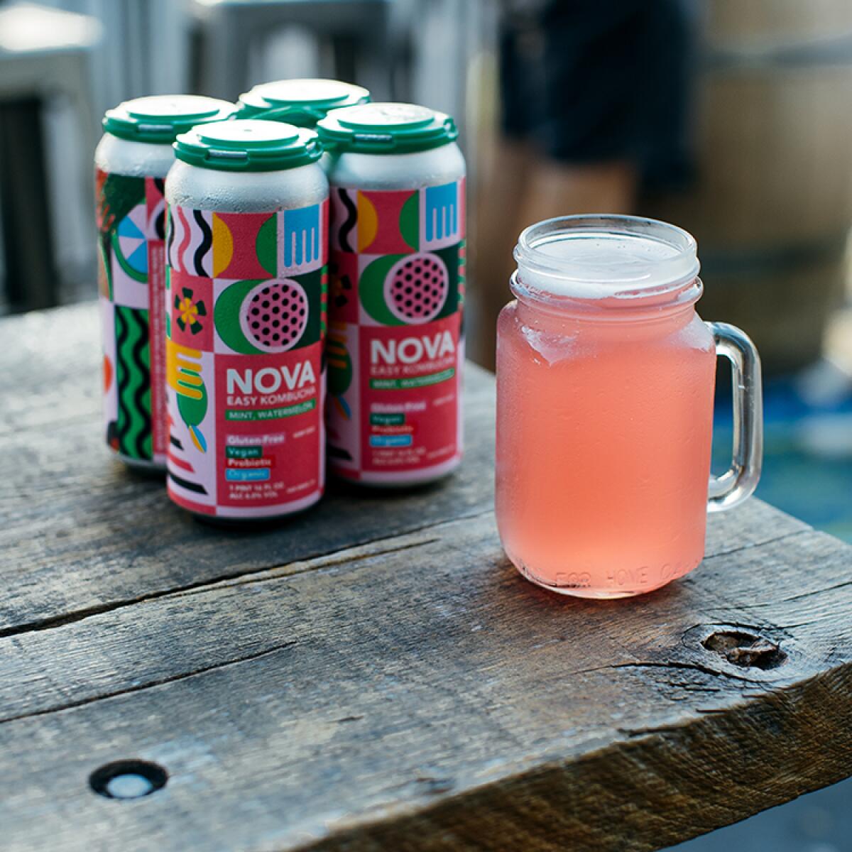 Nova Easy Kombucha's flavor Mint, Watermelon
