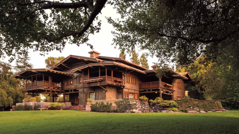 The northwest exterior of the Gamble House in Pasadena, from the book "The Gamble House: Building Paradise in California." The home will no longer be managed by USC.