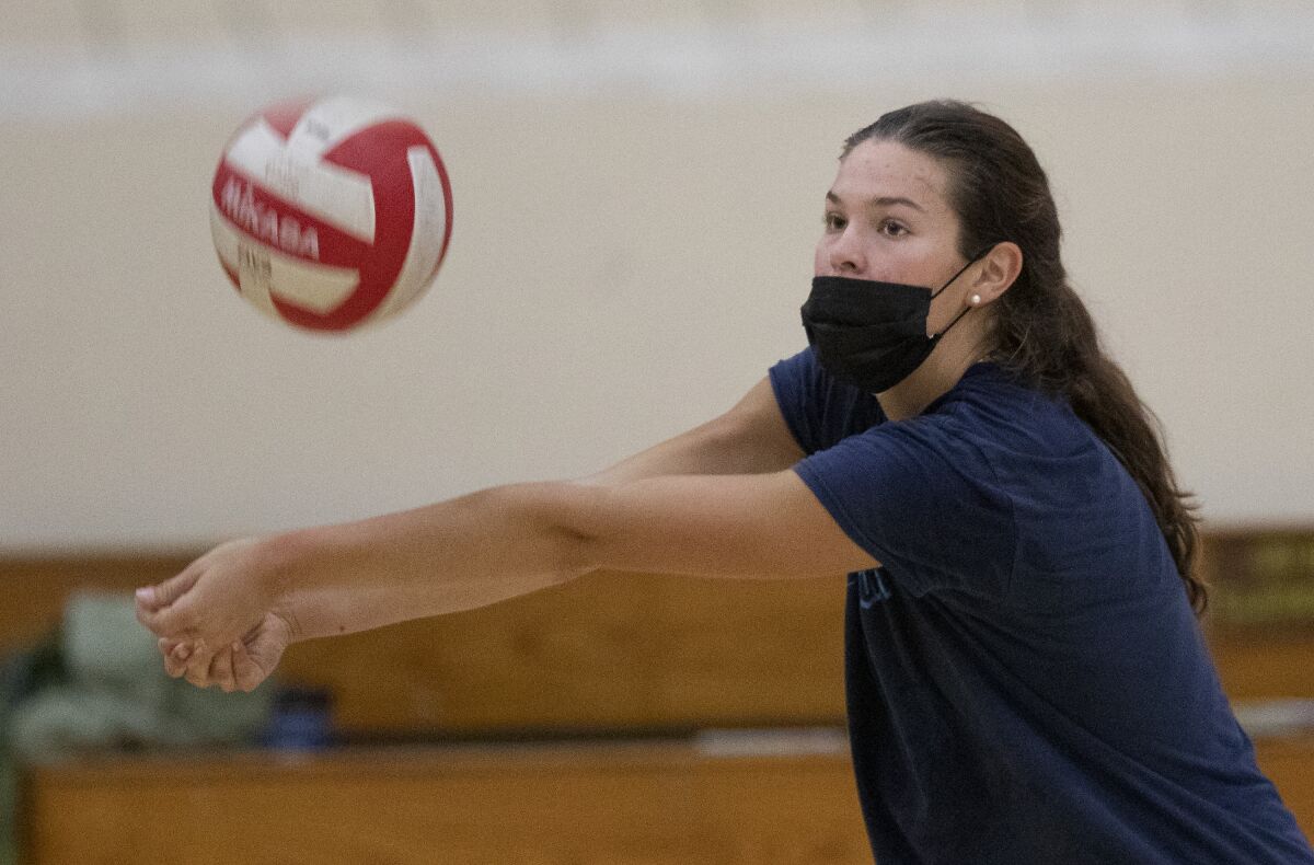 LOS ANGELES, CA - JULY 25: Elia Rubin is a standout volleyball player at Marymount High School in Los Angeles.