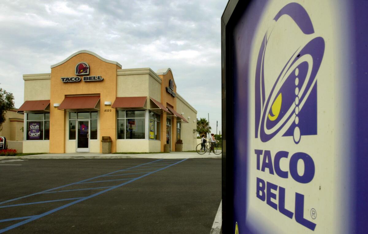 A Taco Bell in Canoga Park. A Florida man was charged with driving drunk after police say he fell asleep in his car in the drive-thru lane of a Taco Bell in Florida.