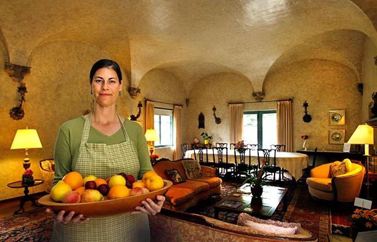 Teresa Fanucchi, chef at Immaculate Heart Center for Spiritual Renewal in Montecito, in the dining room of the retreat.