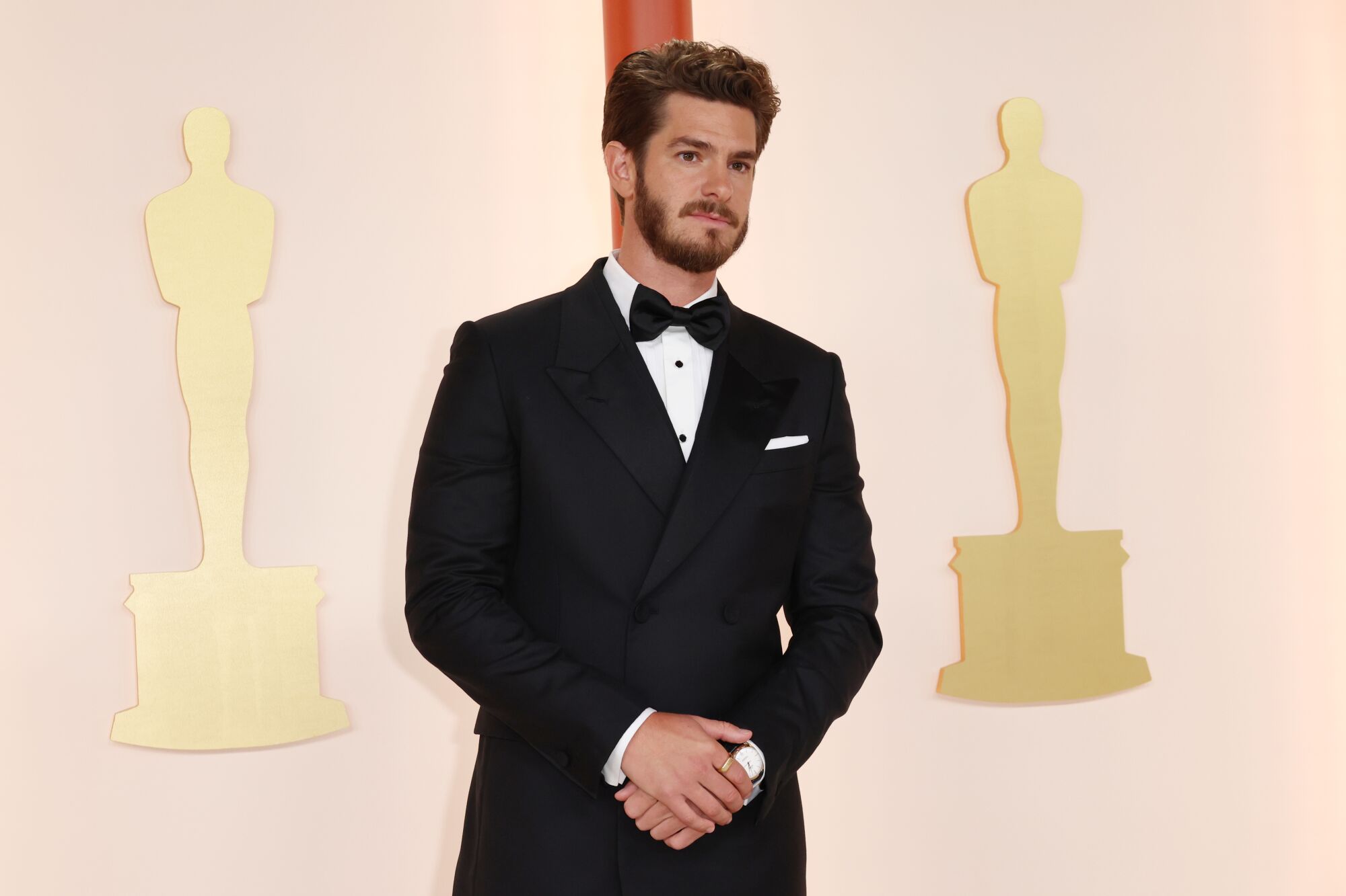 Andrew Garfield on the red carpet at the 2023 Oscars. 