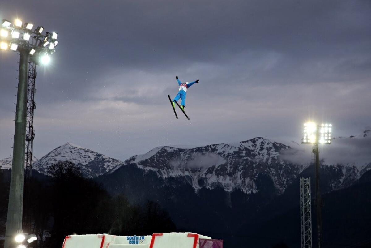 Anton Kushnir soars toward a gold medal.