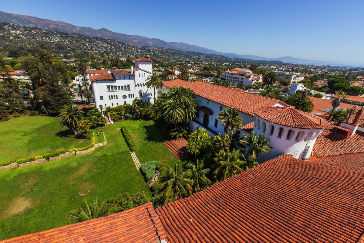The view from the Santa Barbara County Courthouse’s clock tower.