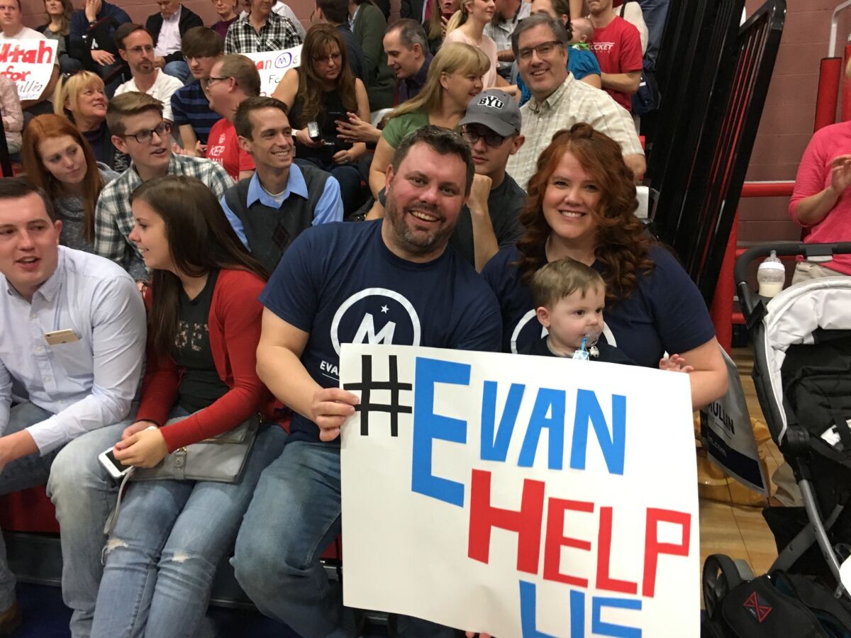 Cecil and Tiffany Sullivan have attended four rallies for Evan McMullin.