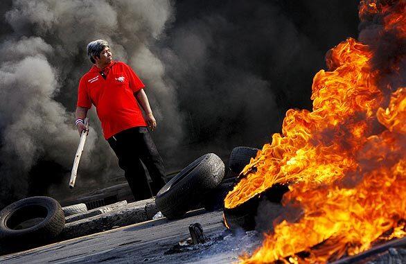 State of emergency in Thailand - burning tires