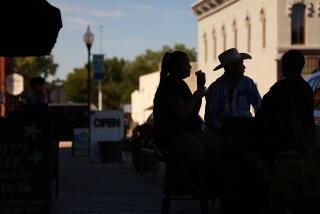 GRANBURY-TX-SEPTEMBER 10, 2024: Locals hang in the Historic Granbury Square in Granbury, Texas on September 10, 2024. (Christina House / Los Angeles Times)