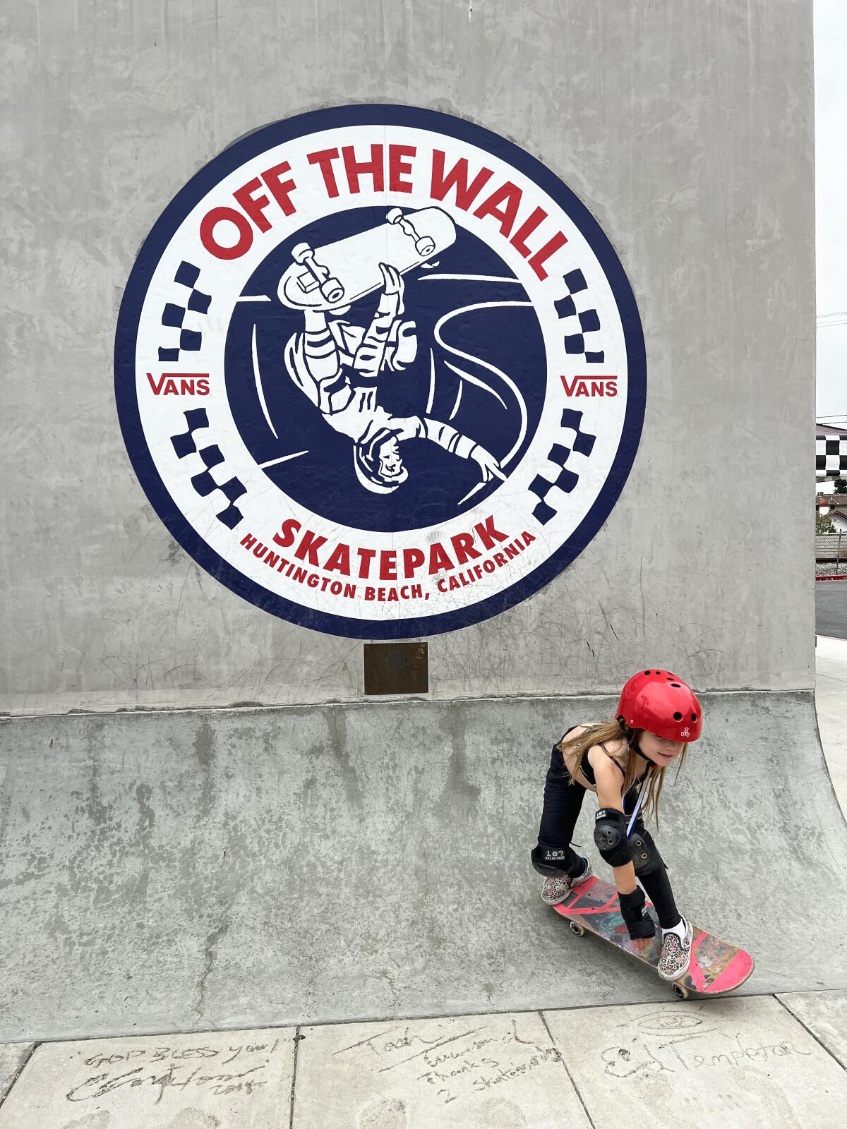Brooke Benton of Huntington Beach skates at the Vans Off the Wall skatepark.