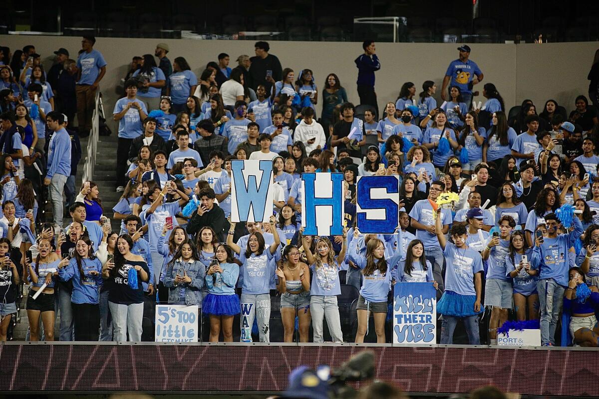 Warren fans came out at SoFi Stadium during 28-21 win over Downey before more than 19,000.