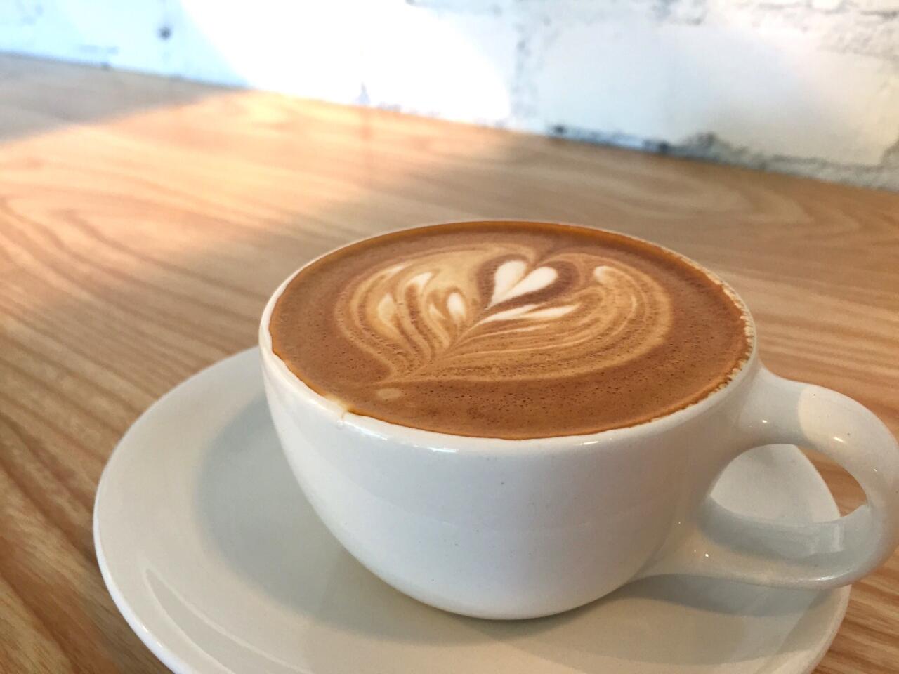 A cappucino from Blue Bottle Coffee in Beverly Grove.