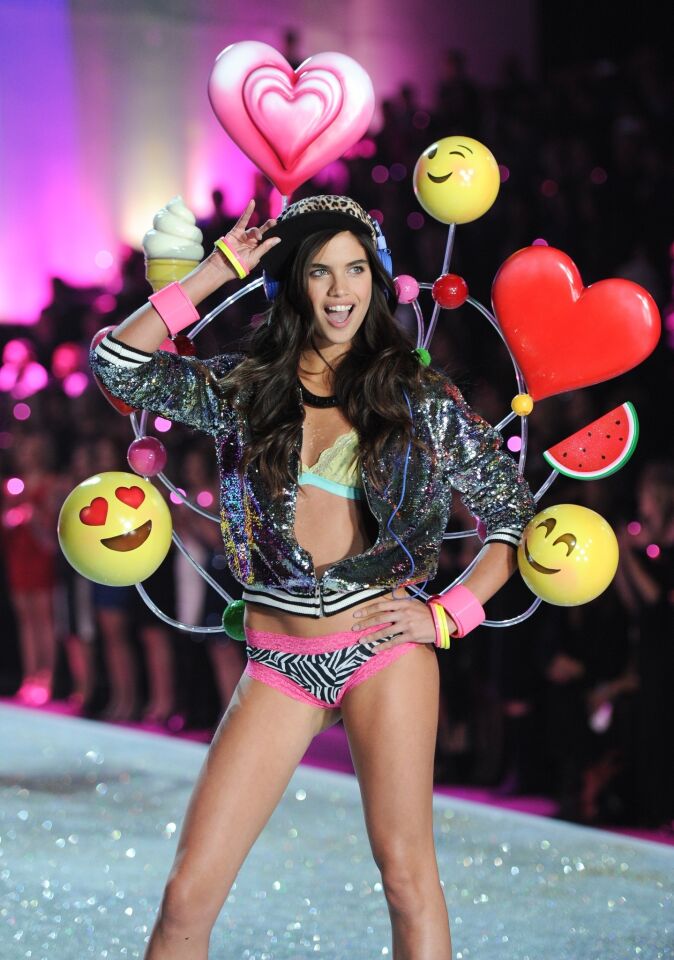 A model walks the runway at the 2013 Victoria's Secret Fashion Show.