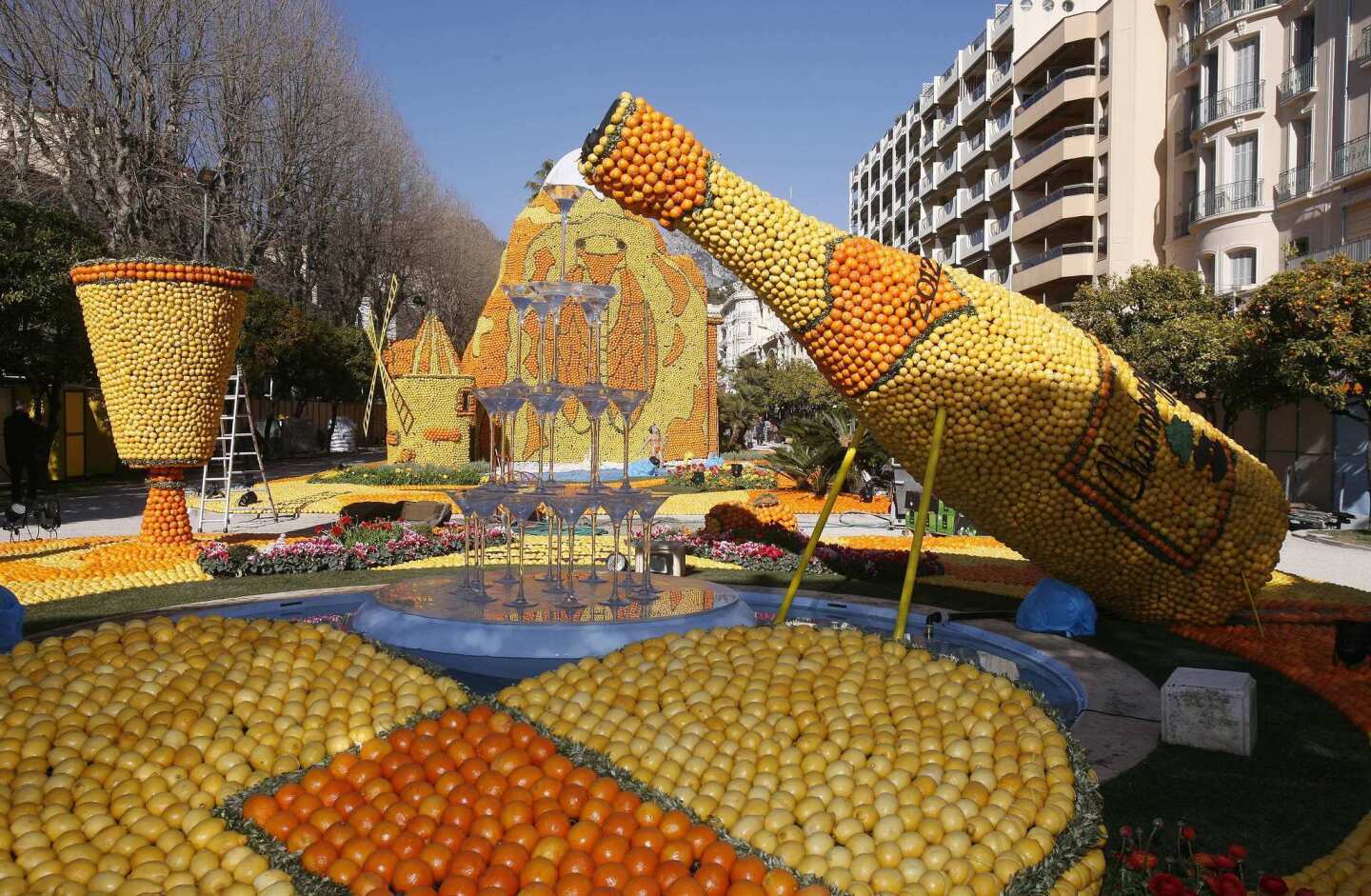 The theme of this year's festival is regions of France. Here, a display pays homage to Champagne, situated in northern France.