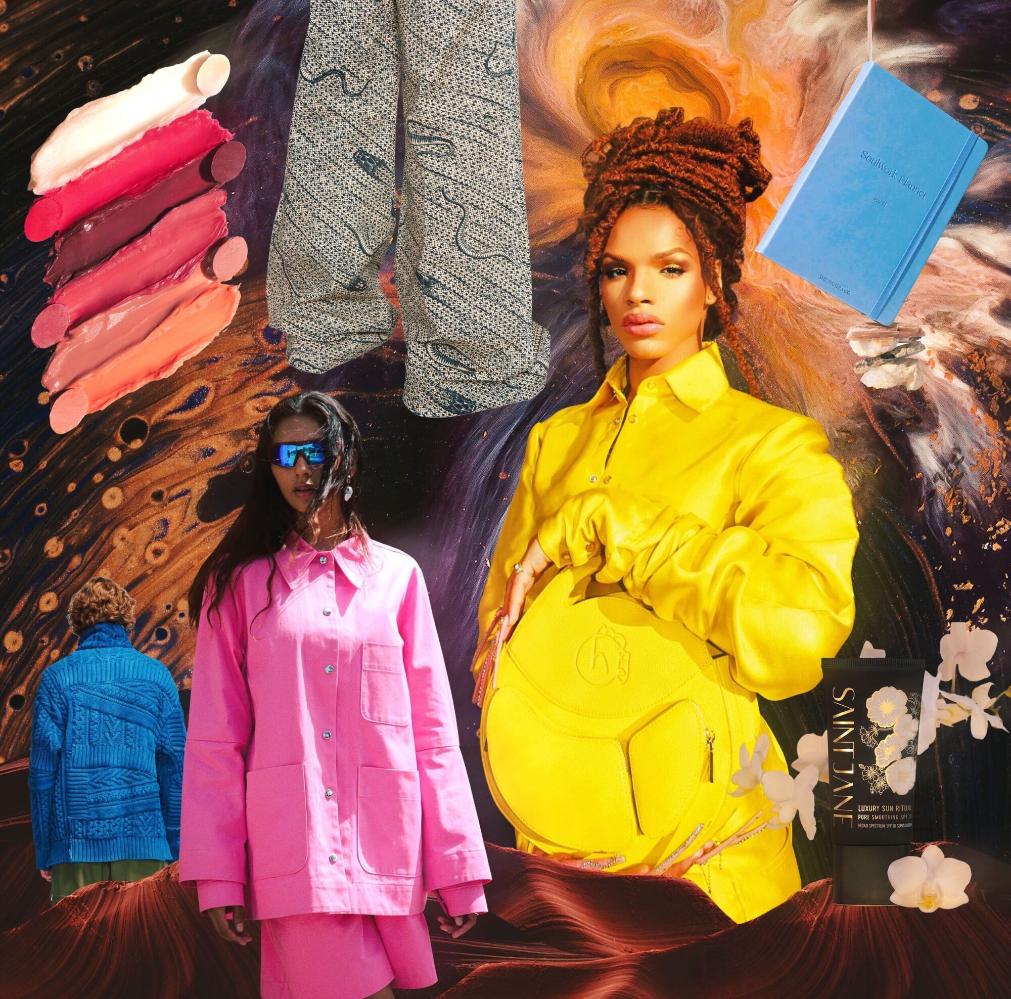 collage of 7 Coveted items on a cosmic background for Image issue 12
