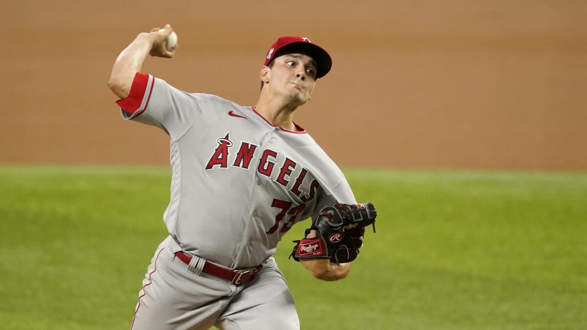 Chris Rodriguez will not pitch again for the Angels this season because of a lat strain.