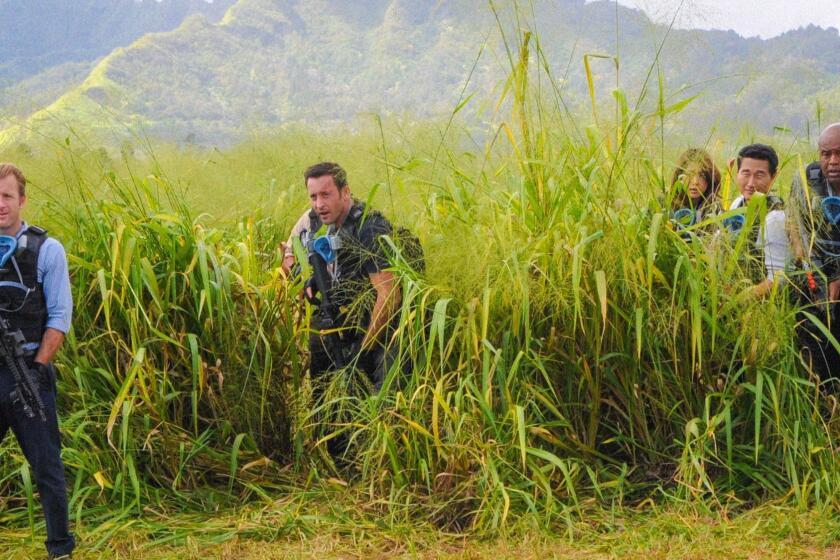 HONOLULU - NOVEMBER 12: La Po'ino (Doomsday)-- Five-0 must find a kidnapped patient infected with a contagious and lethal strain of bird flu which the culprits intend to weaponize, on HAWAII FIVE-0, Friday, Jan. 30 (9:00-10:00 PM, ET/PT), on the CBS Television Network. Pictured (L-R) Scott Caan as Danny "Danno" Williams , Alex O'Loughlin as Steve McGarrett, Grace Park as Kono Kalakaua, Daniel Dae Kim as Chin Ho Kelly and Chi McBride as Lou Grover (Photo by Norman Shapiro/CBS via Getty Images) ** OUTS - ELSENT, FPG, CM - OUTS * NM, PH, VA if sourced by CT, LA or MoD **