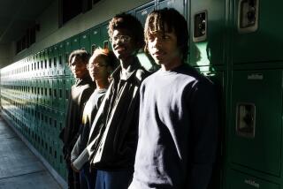 LOS ANGELES, CA - SEPTEMBER 26, 2024: Dorsey High School students Caleel Smith, front, Maki Draper, Braxton Jordan, and Kei' Shawn Henderson, left, are a part of the Black Students Achievement Plan or BSAP on September 26, 2024 in Los Angeles, California. They are fighting to save the program. (Gina Ferazzi / Los Angeles Times)