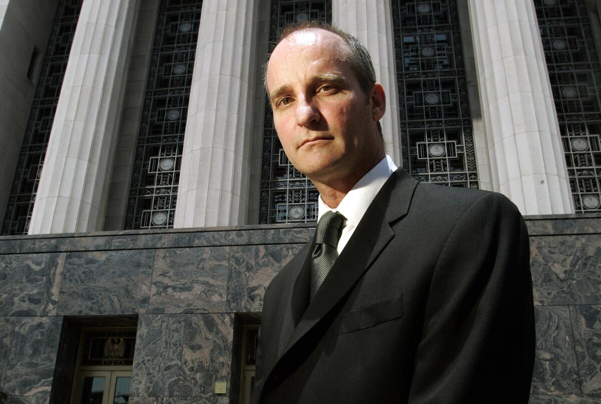 Charles Lynch stands outside the U.S. Courthouse in downtown Los Angeles on July 25, 2008.