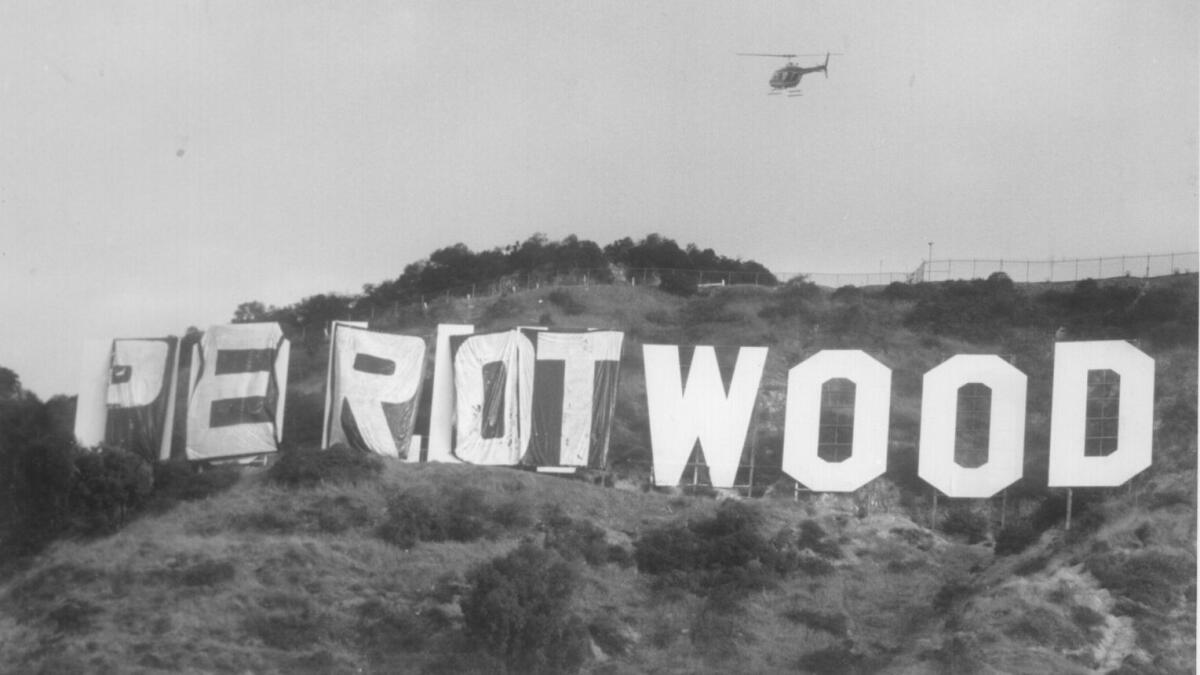 Ross Perot won over both voters and humorists in 1992 when the Hollywood sign was altered