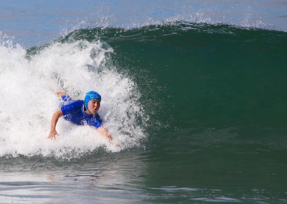 Miko Baron of the Del Mar BodySurfing Club