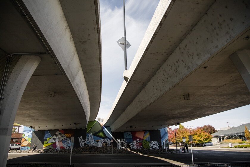The I-184 overpass at Americana Boulevard in Boise, Idaho.