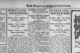 Los Angeles Daily Times front page, Nov. 11, 1918