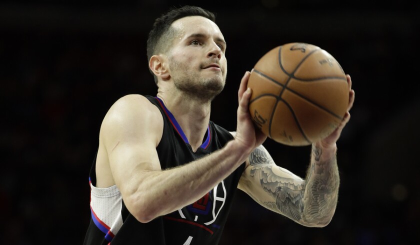 Clippers' J.J. Redick in action during a game against the Philadelphia 76ers on Jan. 24.