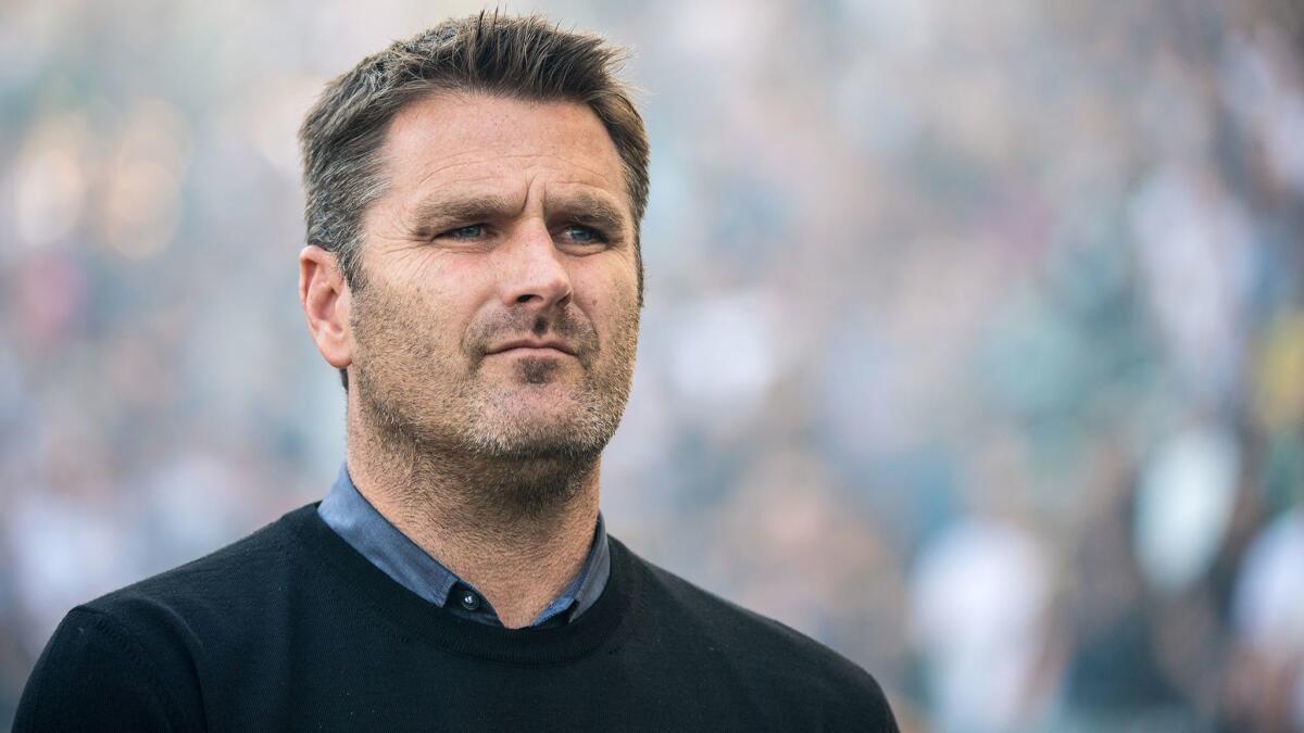 L.A. Galaxy Coach Curt Onalfo prior to Galaxy's match against Portland Timbers at the StubHub Center on March 12.