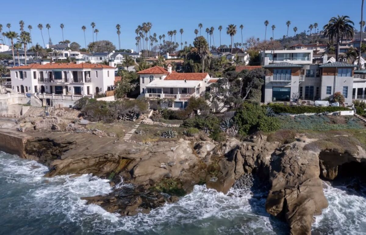 A 1924 La Jolla house (center) has failing footings and might be demolished.