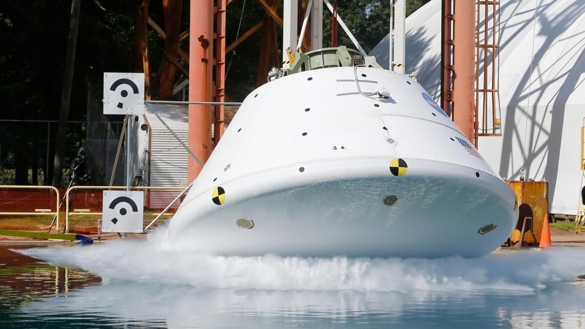 The test was conducted to see how the Orion craft would perform if it lost one of its three landing parachutes.